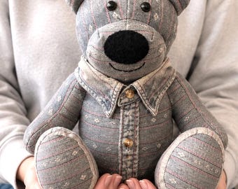 Memory Bear Made From Loved One’s Clothing | Custom Keepsake Teddy Bear