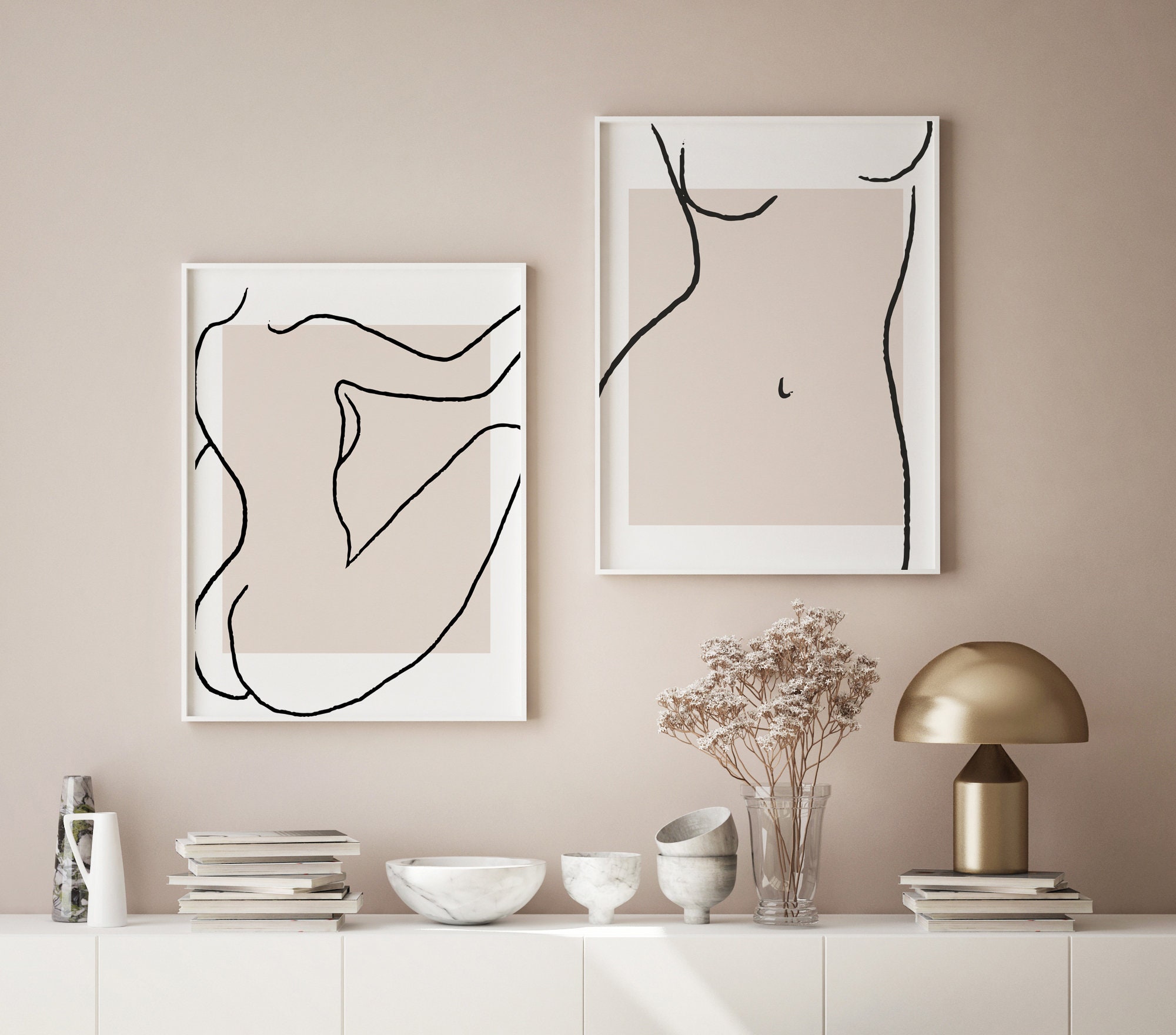 Nude Female Art Minimalist Modern Decor Black Woman Printable Poster Print Download Printable Home Decor Abstract Curvy Body Poster
