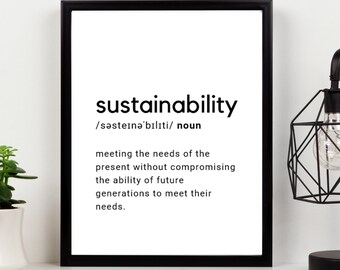 Impresión de arte de pared de sostenibilidad - Impresión de pared de definición - Inicio de impresión de definición - Inicio de definición - Impresión instantánea digital