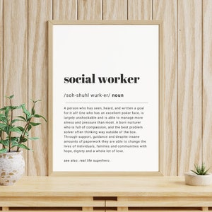 Social Worker Definition Digital Print, Social Worker Gift. Gifts for Social Workers, Graduation Gift Social Worker, Personalised Print