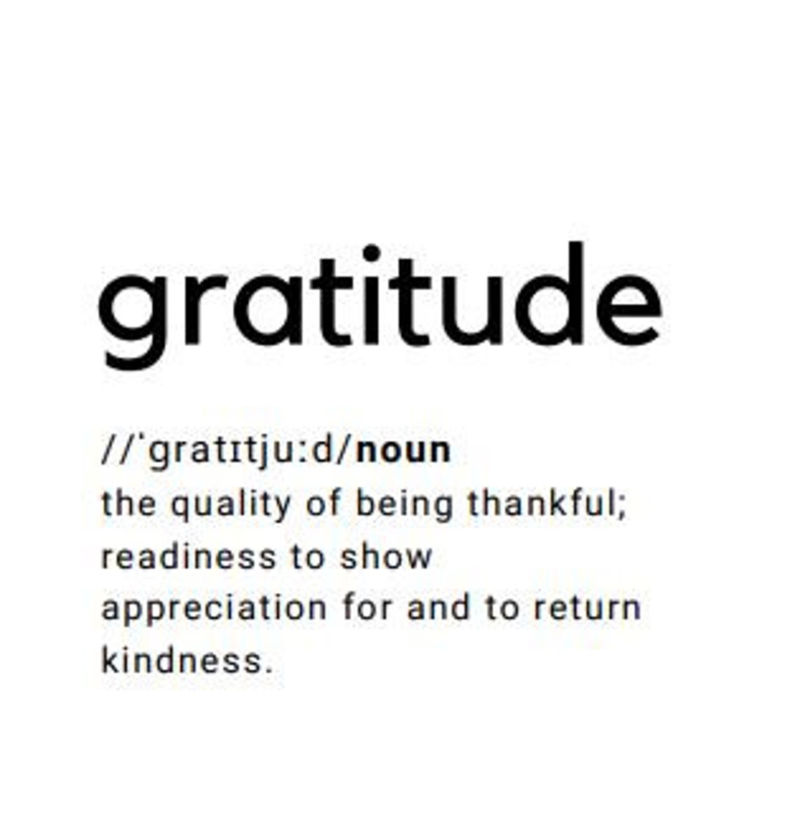 Gratitude Definition Art Print / Friend Print / Friendship Gift