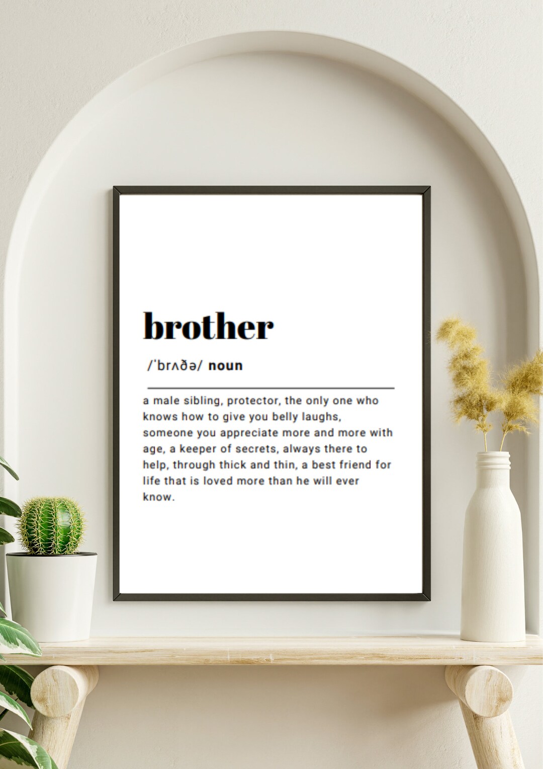 BROTHER DEFINITION PRINT Wall Art Print Brother Gift Brother Print Definition Print Quote Print