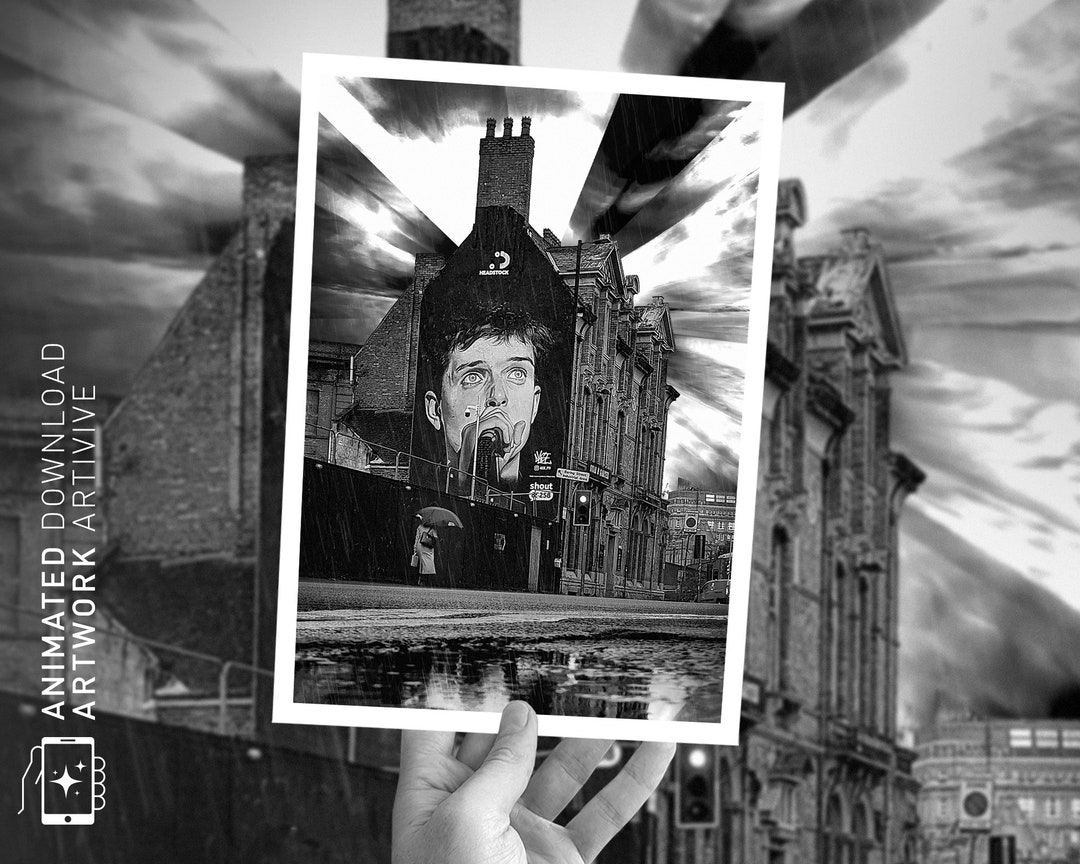 Ian Curtis Print (V2) Akse Joy Division Art Manchester Art Joy Division ...