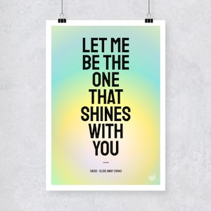 Oasis - Slide Away (1994) | Manchester Lyrics Poster Print | Colourful Graphic Gradient Type Wall Art | A3 A4