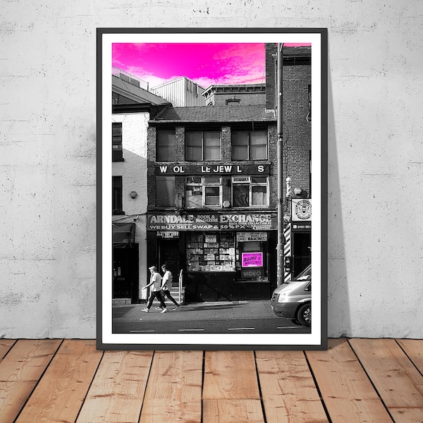 Arndale Exchange Shudehill Northern Quarter Print Manchester Art Print Pink Sky After The Rain MCR