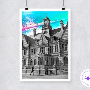Victoria Baths Print (#3) Augmented Reality Print Manchester Art AR Art Ocean Art Sea Art Artivive Animated Artwork After The Rain MCR