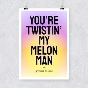 Happy Mondays - Step On (1990) | Manchester Lyrics Poster Print | Colourful Graphic Gradient Type Wall Art | A3 A4