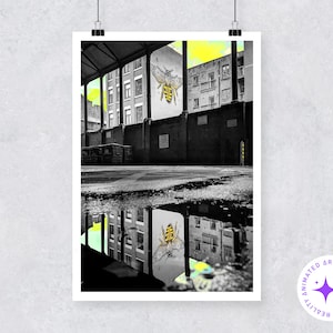 Northern Quarter Bee MCR Bee Print Street Art Print Augmented Reality Print Manchester Photography Manchester Bee Artivive After The Rain