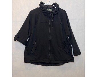 Lauren Active Ralph Lauren Svart Heldragkedja Kortärmad Hoodiejacka 3X Plus