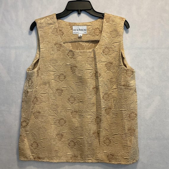 Vintage Lily And Taylor Suite Blouse Gold Women 12 Intricate