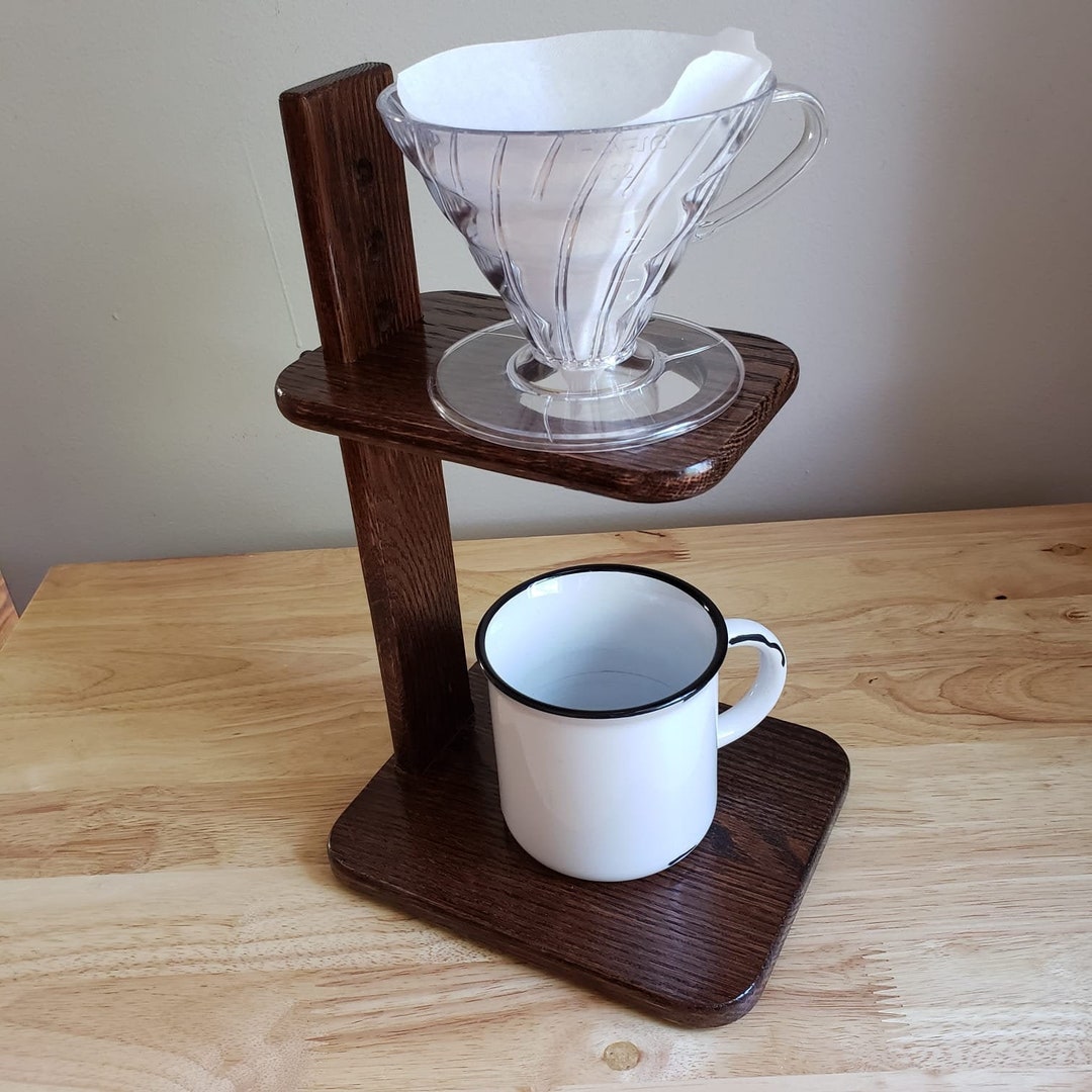 IVYKIN V60 Powerful Coffee Dripper Stand Pour Over Coffee Stand Adjustable Pour  Over Coffee Maker Drip Coffee Stand Metal Frame And Walnut Base - IVYKIN
