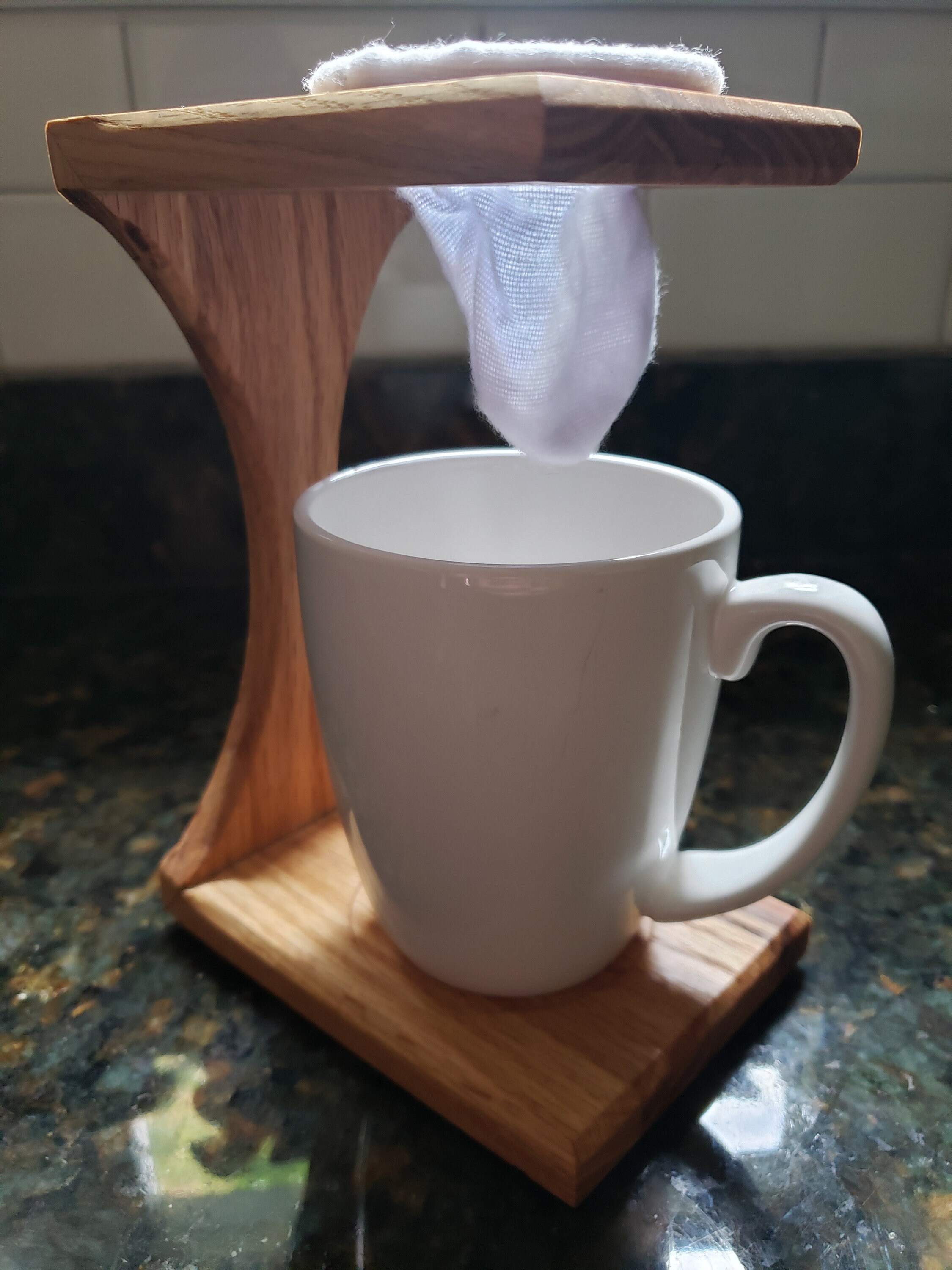 Hand made coffee drip wood stand with reusable filter Etsy