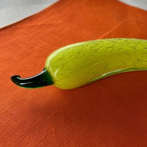 Collectible Yellow glass Pepperoni. Influenced by Sahlin Frutteria. Swedish Glass made in the 1990&#39;s. In Very Good Condition.