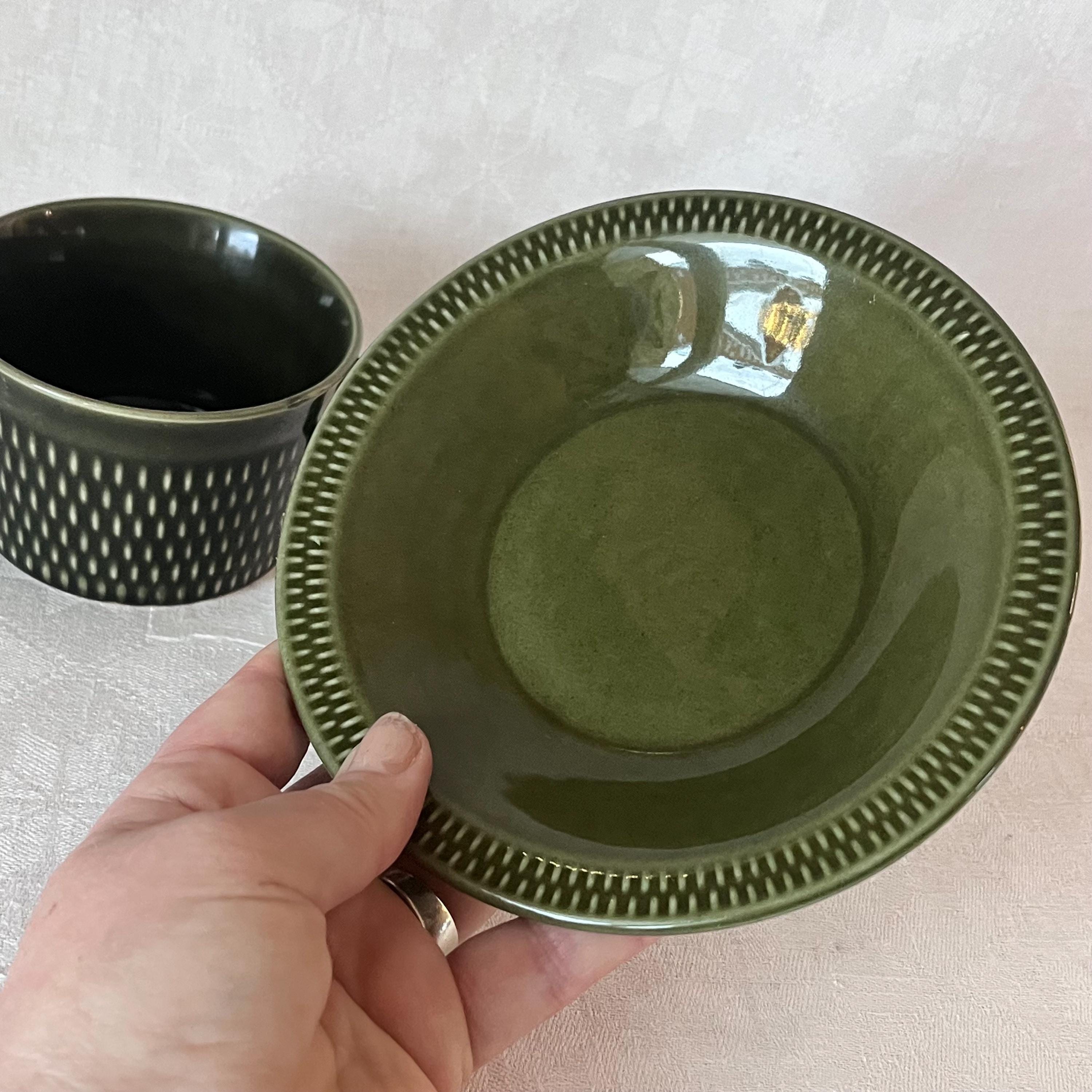 Stavangerflint Gronette Ceramic Cup With Saucer. Vintage Cup Made