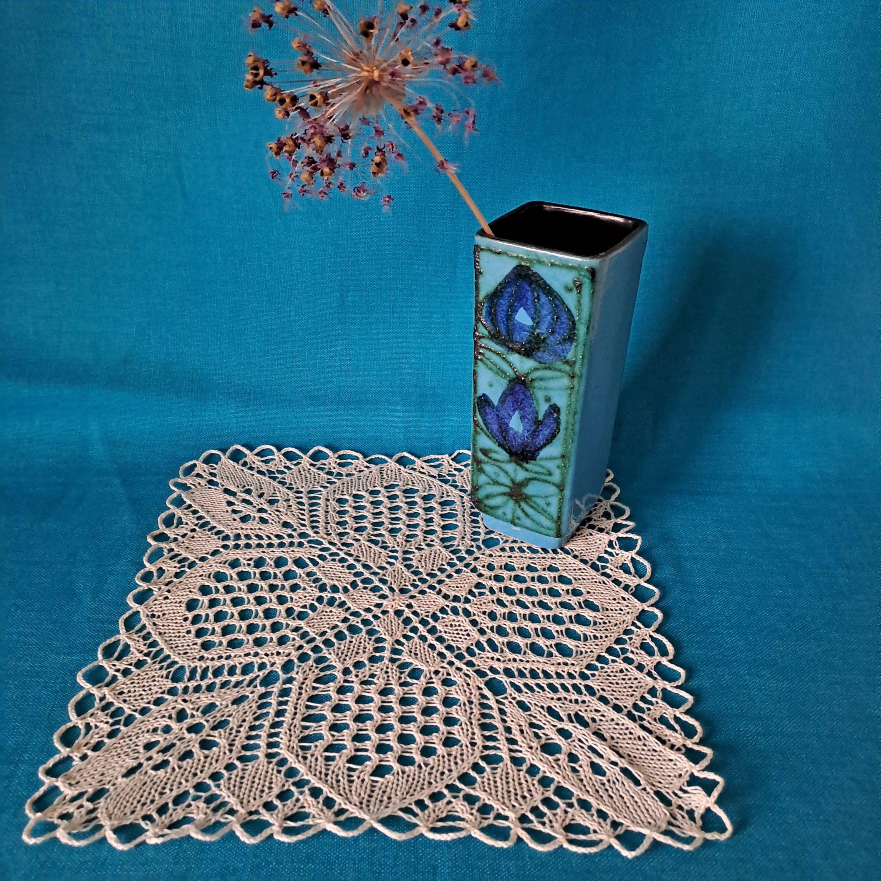Vintage Knitted Net Doily. Handmade. Swedish. Intricate Pattern ...