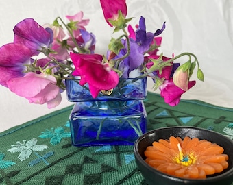 ヴィンテージ ブルー ガラス花瓶 Riihimäen Lasi Oy - Helena Tynell