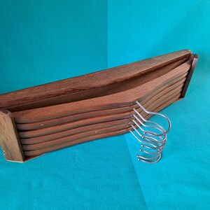 Vintage Teak Coat Hanger Stand With 6 Hangers, Swedish 1950s