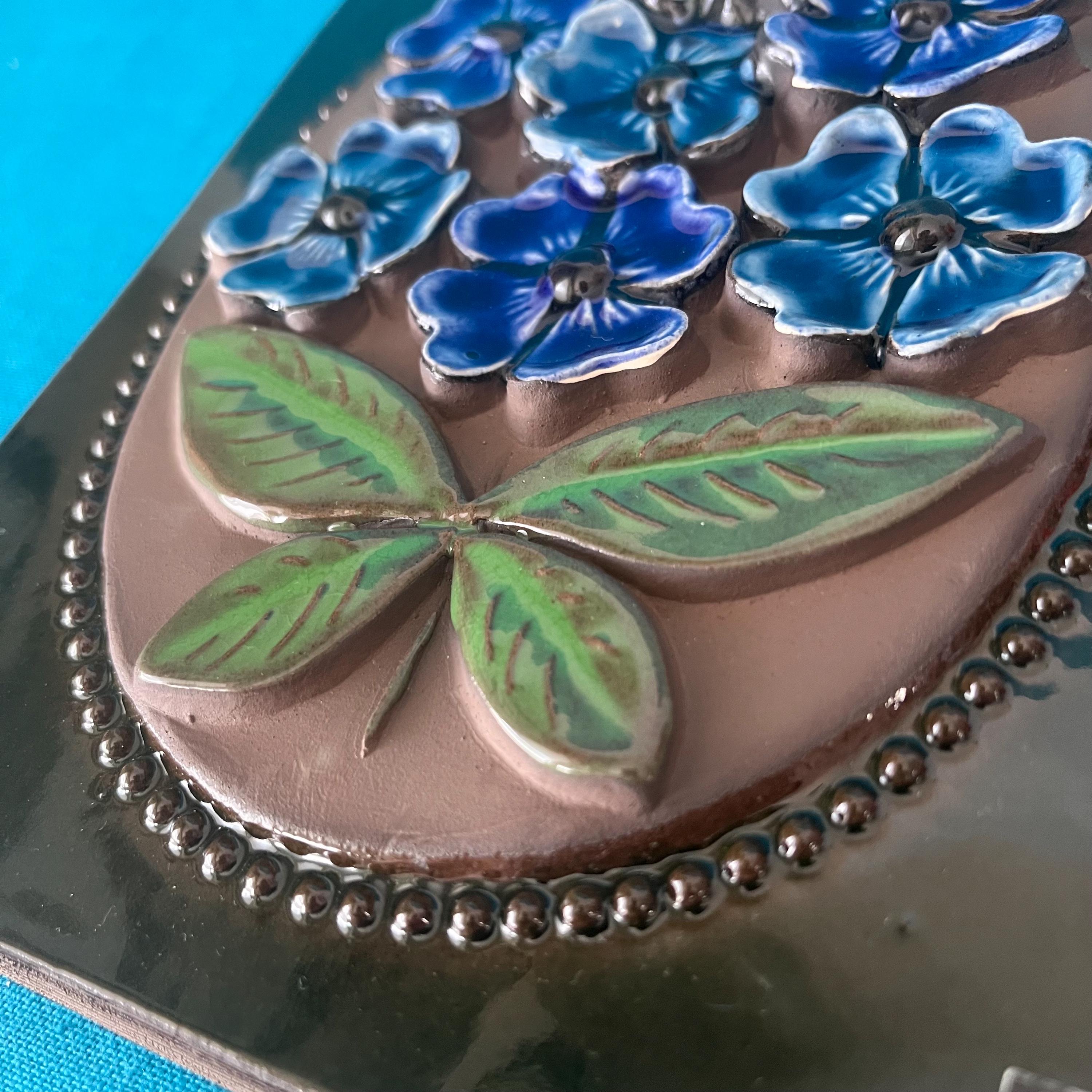 Vintage Ceramic Wall Hanging. Stoneware Plaque. JIE Sweden. 1970s