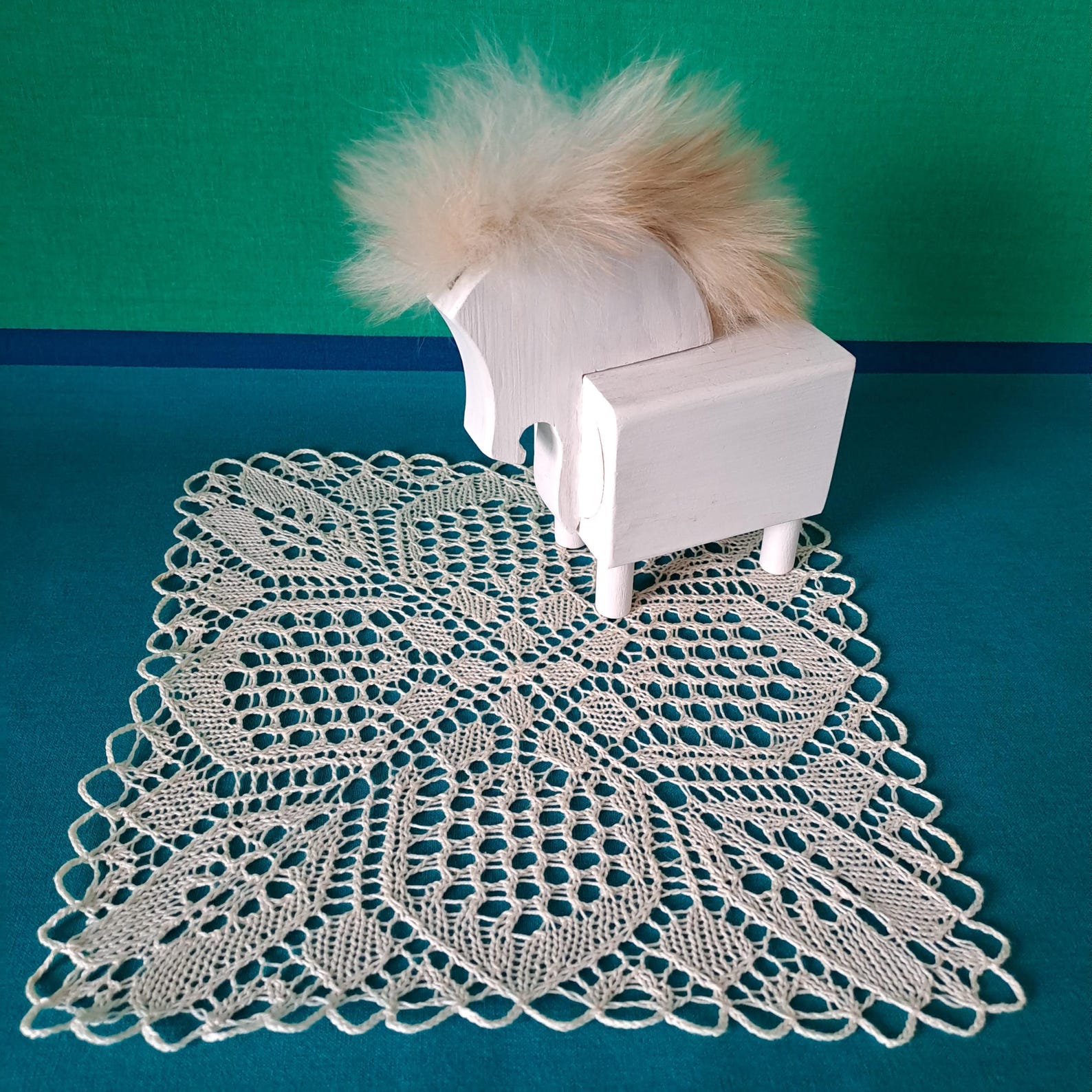 Vintage Knitted Net Doily. Handmade. Swedish. Intricate Pattern ...