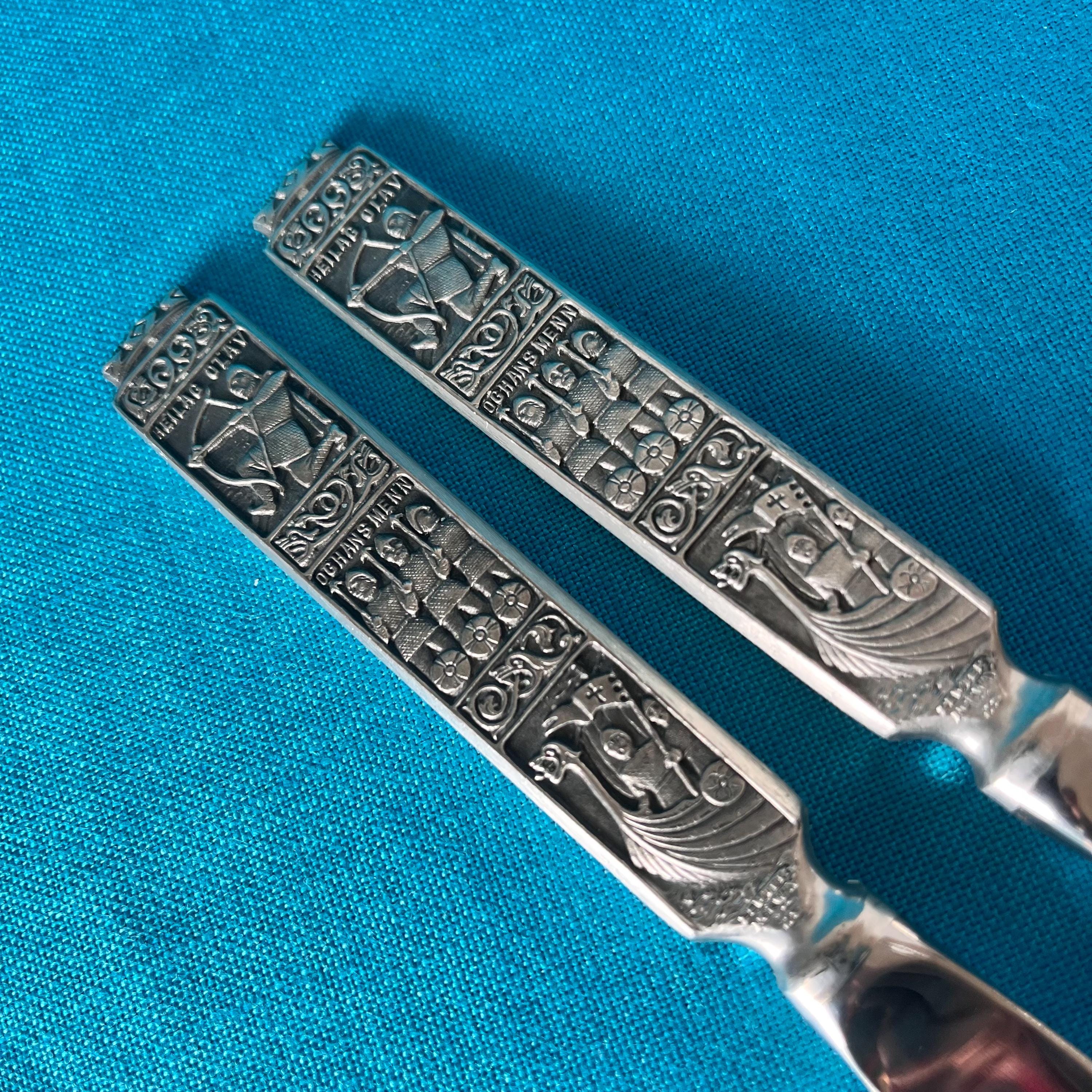kongetinn ノルウェー製 Kongetinn Norwegian Pewter. Meat Carving Utensils. Fork and Knife