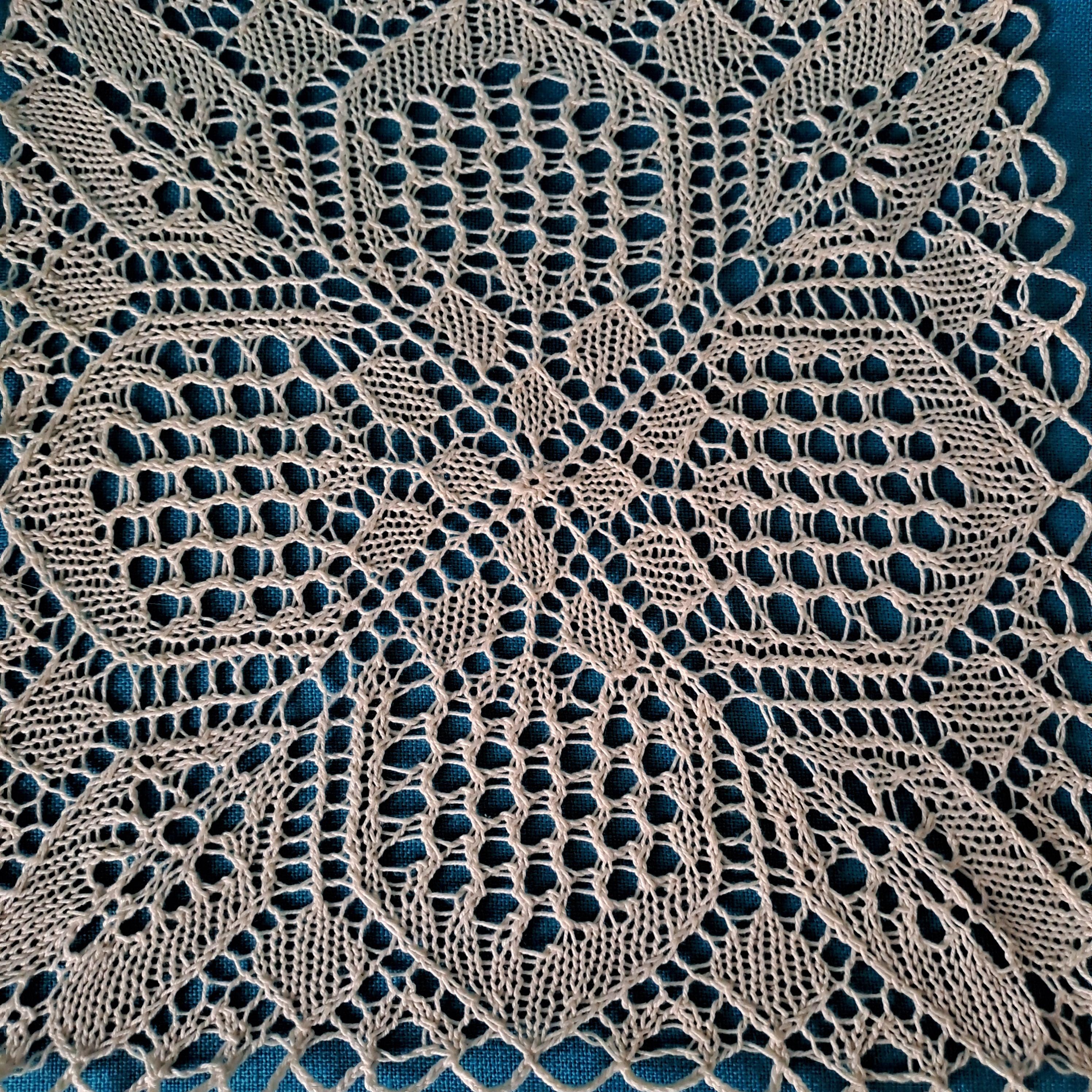 Vintage Knitted Net Doily. Handmade. Swedish. Intricate Pattern ...
