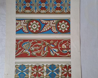 Romanische Wand und Decken Malerein. 13 Plates out of 20. From 1921. Ludwig Reisberger Germany. Ceiling and Wall Decoration Suggestions.