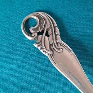 Swedish Silver Plated Serving Spoon. Beautiful Open Work Design with Flower on the Handle. Probably Made in the 1950&#39;s.