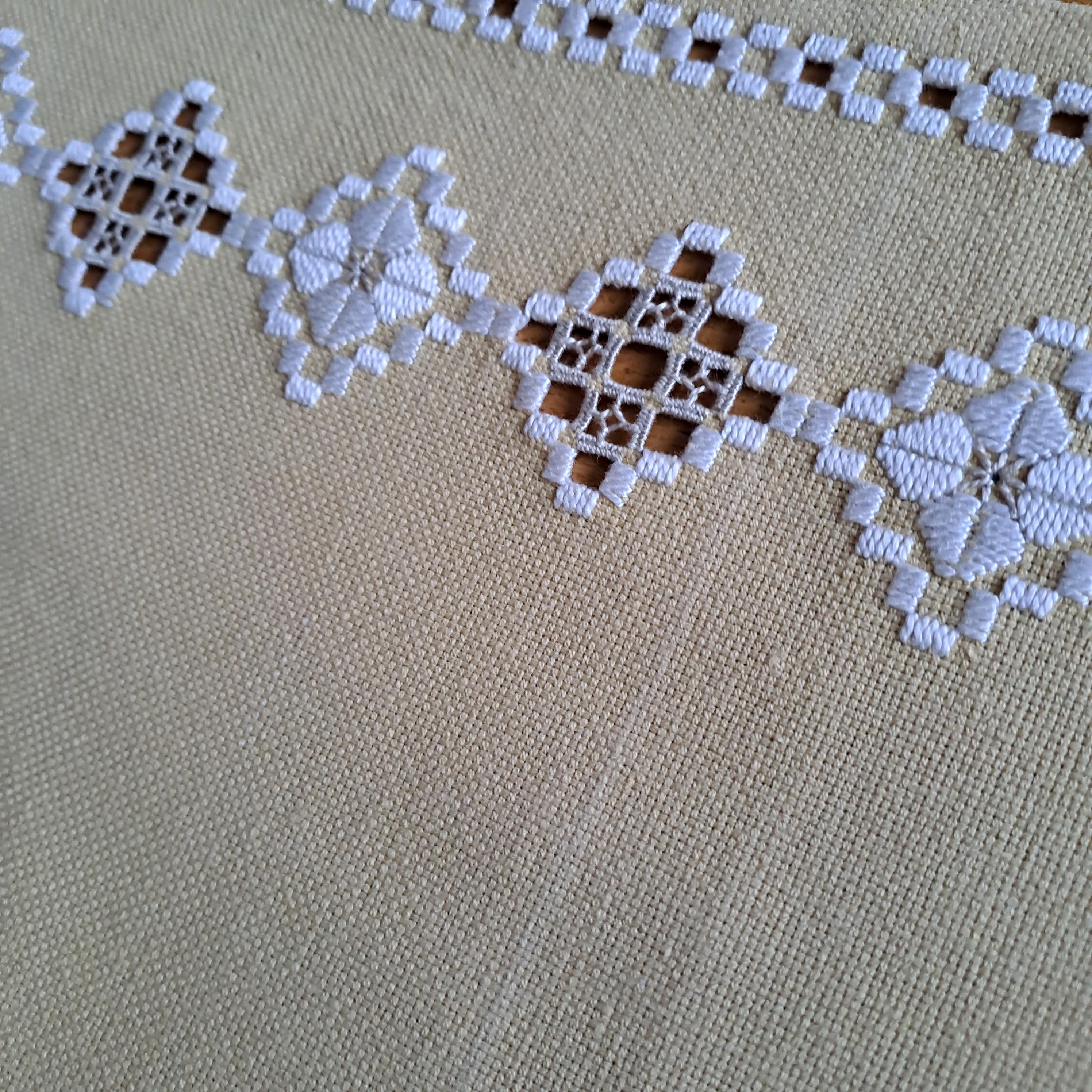 Embroidered Table Runner. Hardanger. Vintage. Border Along All Sides ...