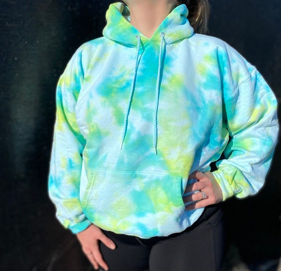 teal tie dye hoodie
