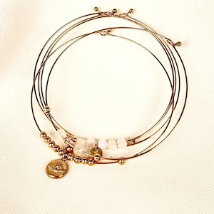Gold-plated stainless steel bangle bracelets/Bohemian bracelets/Minimalist bracelet/Trendy bracelet/Charm bracelet/Weekly bracelet