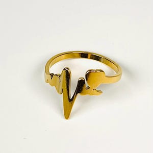 Goldener Herzring aus Edelstahl / Goldring / Minimalistischer Ring / Damen Goldring / Boho Ring / Liebesring / Geburtstagsgeschenk für Frauen