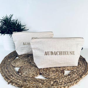 Piccola pochette Audachieuse o Agachiante in garza di cotone luccicante/Pochette per accessori/Borsa per il trucco/Regalo per la fidanzata