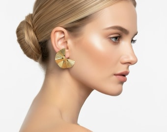 Graphic earrings/Gold earrings/Trendy earrings/Gold earrings/Large earrings/Birthday gift for women