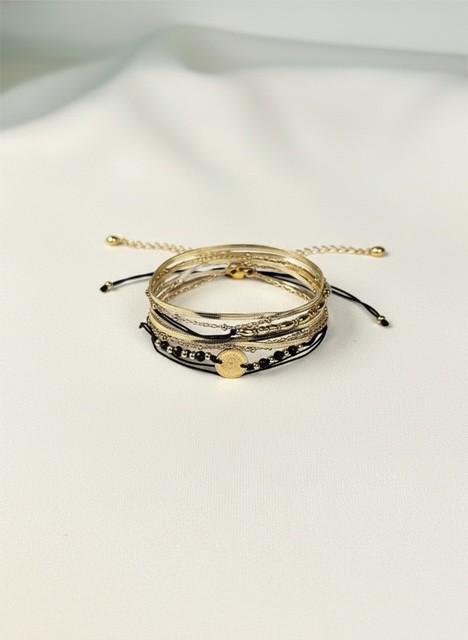Bracelet Doré Multi-Rangs Pour Femme - Chaînes En Acier Inoxydable Avec Pierre Turquoise - Neuf Sans Emballage