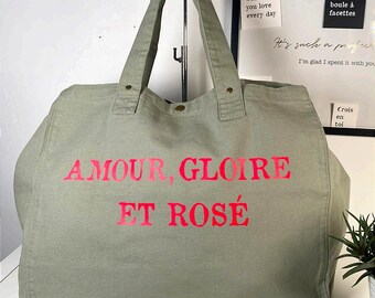 Sac fourre-tout Amour, Gloire et Rosé   / Sac oversize