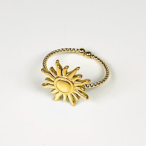 Goldener Sonnenring aus Edelstahl/Trendy Ring/Verstellbarer Ring/Goldring/Minimalistischer Ring/Boho Ring/Geschenk für Frauen