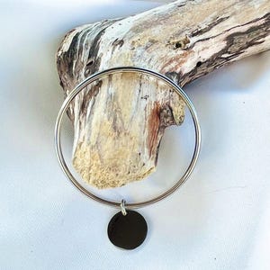 Silver stainless steel bangle bracelet/Boho bracelet/Minimalist bracelet/Trendy bracelet/Charm bracelet/Women&#39;s birthday gift