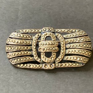 Art Deco style brooch, sterling silver and marcasite brooch, vintage brooch pin, gift for her, vintage jewelry gift idea