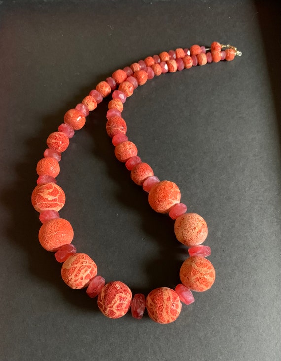 Vintage unpolished sponge coral necklace, sponge … - image 8