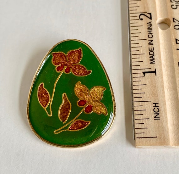 vintage brooch pin, vintage flower pin, vintage e… - image 2