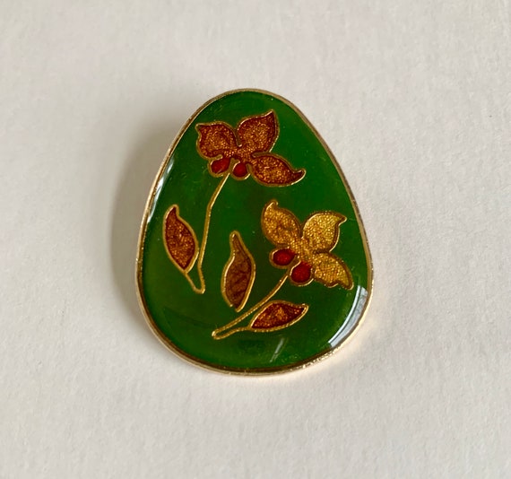 vintage brooch pin, vintage flower pin, vintage e… - image 1