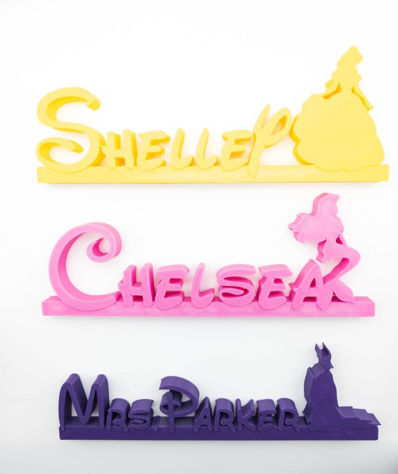 Customizable Disney Styled Name Plate Desk Name Plate Disney | Etsy