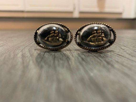 Vintage Cruise Ship Cuff Links signed SWANK