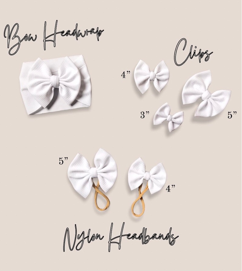 Big Bow on Nylon Big Bows Toddler Headwraps CREAM|IVORY Baby Headwraps Big Bow Headwraps Big Bow on Clip Big Bow Baby Headbands