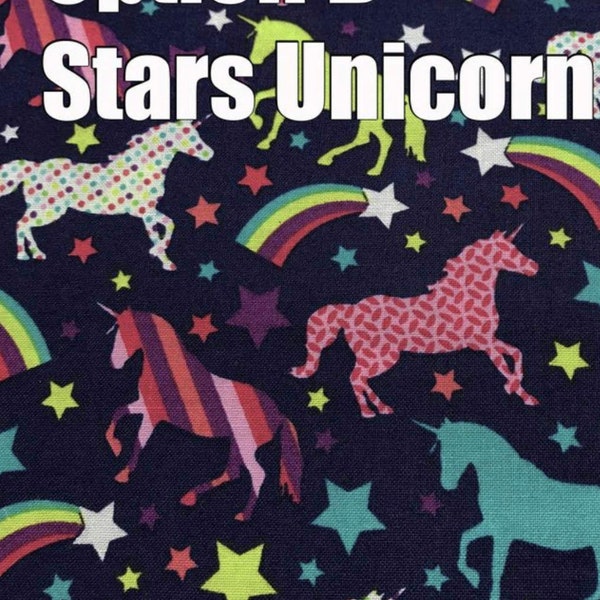 Rainbow Unicorn Fabric by the Yard | Colorful Rainbow fabric for Kids Face Masks | 100% Cotton Unicorn Fabric By the Yard | Ready to ship