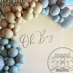Oh Boy Baby Shower Party Wall Decal Sign, Balloon Arch Wall Decoration, Gender Reveal Boy, Girl Baby Shower Decorations, Oh Baby Sign Decor