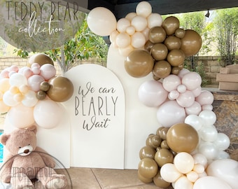 Bären Babyparty Dekoration – 20 Hängende Wirbel Mit Teddy-Motiven & Spiralen, Motto 'We Can Bearly Wait'