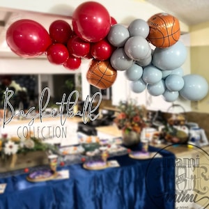 Boys Basketball Birthday balloon garland arch DIY kit, Basketball theme Party balloon arch Decor, luxury double stuffed balloons, Basketball