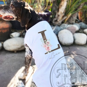 Custom Dog Letter Monogram Name Shirt, Personalized Farmhouse Dog Clothing With Your Dogs Name, Personalized shirt for dogs & cats XS to 6X