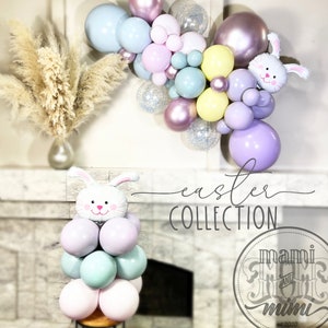 Easter Bunny balloon garland arch DIY kit, Pastel Rainbow Unicorn balloon arch Holiday Birthday Party decor, luxury double stuffed balloons